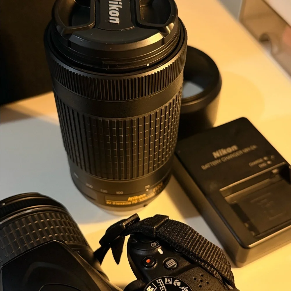 Nikon D3400 DSLR Camera - Black with Yellow Strap